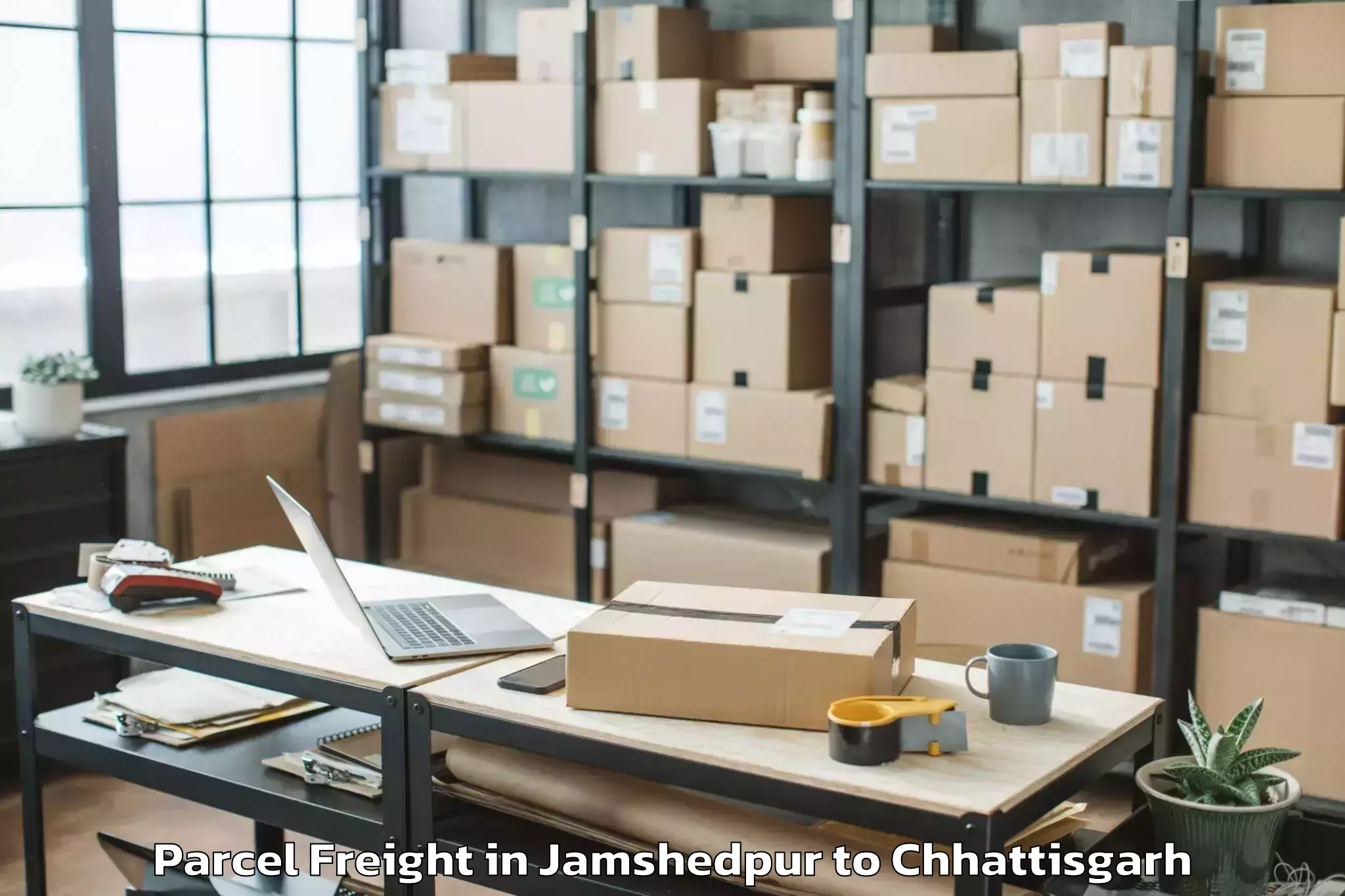 Book Your Jamshedpur to Isbm University Gariyaband Parcel Freight Today